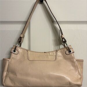 Kenneth Cole Beige Leather Satchel Bag